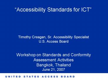 Accessibility Standards for ICT