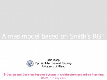 A mas model based on Smiths RGT