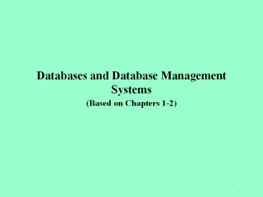 PPT – Databases and Database Management Systems PowerPoint presentation ...
