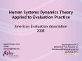 Human Systems Dynamics Theory Applied to Evaluation Practice PowerPoint PPT Presentation
