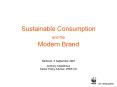 Sustainable Consumption and the Modern Brand PowerPoint PPT Presentation
