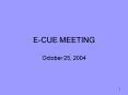 ECUE MEETING PowerPoint PPT Presentation