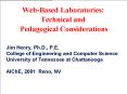 WebBased Laboratories: Technical and Pedagogical Considerations PowerPoint PPT Presentation