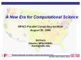 A New Era for Computational Science PowerPoint PPT Presentation