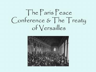 The Paris Peace Conference