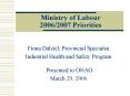 Ministry of Labour 2006/2007 Priorities PowerPoint PPT Presentation