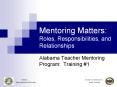 Mentoring Matters: Roles, Responsibilities, and Relationships PowerPoint PPT Presentation