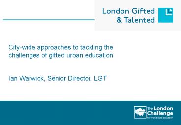 Citywide Approaches Towards an Entitlement Agenda for Gifted and Talented Students