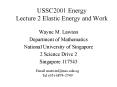 USSC2001 Energy Lecture 2 Elastic Energy and Work PowerPoint PPT Presentation