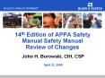 14th Edition of APPA Safety Manual Safety Manual Review of Changes PowerPoint PPT Presentation
