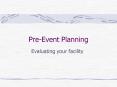 PreEvent Planning PowerPoint PPT Presentation