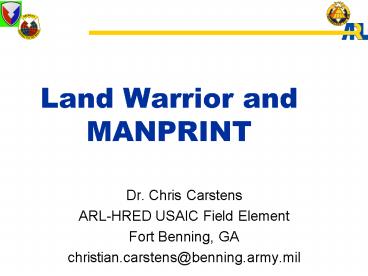 Land Warrior and MANPRINT
