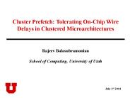 Cluster Prefetch: Tolerating OnChip Wire