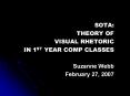 SOTA: THEORY OF VISUAL RHETORIC IN 1ST YEAR COMP CLASSES Suzanne Webb February 27, 2007 PowerPoint PPT Presentation