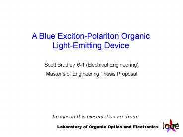 A Blue ExcitonPolariton Organic LightEmitting Device