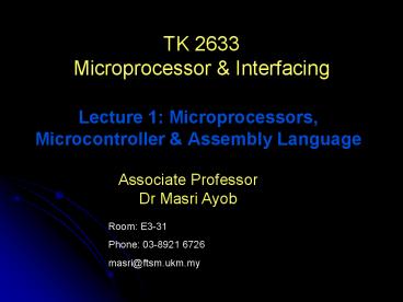 TK 2633 Microprocessor