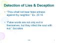 Detection of Lies PowerPoint PPT Presentation