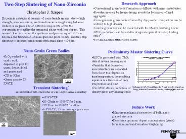 TwoStep Sintering of NanoZirconia
