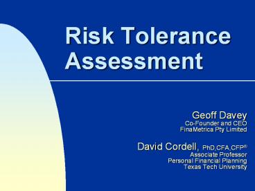 Risk Tolerance Assessment