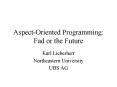 AspectOriented Programming: Fad or the Future PowerPoint PPT Presentation