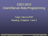 CSCI 2910 ClientServerSide Programming