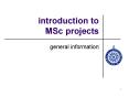 introduction to MSc projects PowerPoint PPT Presentation