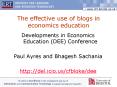 The effective use of blogs in economics education PowerPoint PPT Presentation