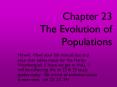 Chapter 23 The Evolution of Populations PowerPoint PPT Presentation
