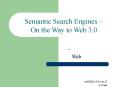 Semantic Search Engines  PowerPoint PPT Presentation