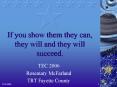 If you show them they can, they will and they will succeed. PowerPoint PPT Presentation
