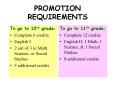PROMOTION REQUIREMENTS PowerPoint PPT Presentation