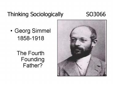 Thinking Sociologically SO3066