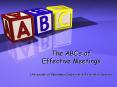 The ABCs of Effective Meetings University of Wyoming Cooperative Extension Service PowerPoint PPT Presentation