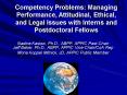 Competency Problems: Managing Performance, Attitudinal, Ethical, and Legal Issues with Interns and P PowerPoint PPT Presentation