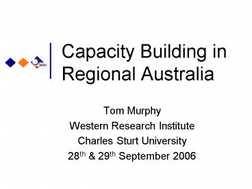 Capacity Building in Regional Australia