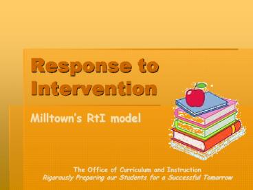 Response to Intervention presentation | free to view