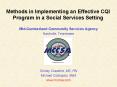 Methods in Implementing an Effective CQI Program in a Social Services Setting PowerPoint PPT Presentation