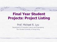 Final Year Student Projects: Project Listing