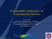 Programmable Architectures for Communication Systems