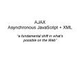 AJAX Asynchronous JavaScript XML PowerPoint PPT Presentation