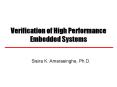 Verification of High Performance Embedded Systems PowerPoint PPT Presentation