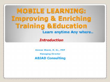 MOBILE LEARNING: Improving