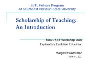 Scholarship of Teaching: An Introduction