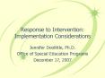 Response to Intervention: Implementation Considerations PowerPoint PPT Presentation