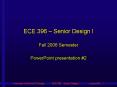 ECE 396 Senior Design I PowerPoint PPT Presentation