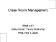 Class Room Management PowerPoint PPT Presentation