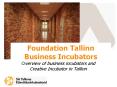Overview of business incubators and Creative Incubator in Tallinn PowerPoint PPT Presentation