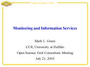 Monitoring and Information Services