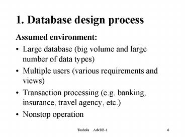 1. Database design process presentation | free to view