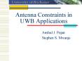 Antenna Constraints in UWB Applications PowerPoint PPT Presentation